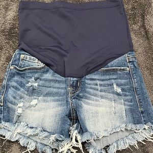 Pink blush maternity shorts